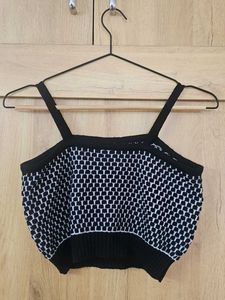 Chic Knit Button-Up Crop Top
