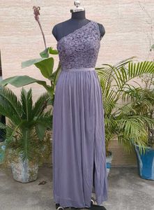 one shoulder gown