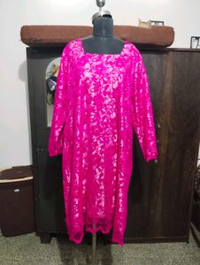 Vibrant Pink Lace Dress