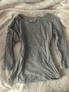 Comfortable Grey Long Sleeve Top
