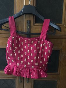 Embroidered Peplum Blouse