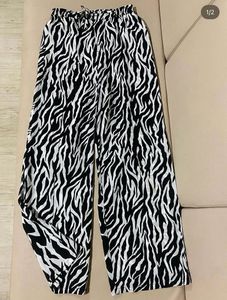 Zebra Print Wide Leg Pants