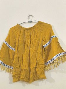 Boho Off-Shoulder Tassel Top