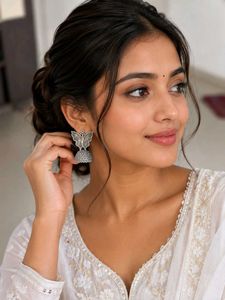 Oxidized Silver Jhumka Earrings