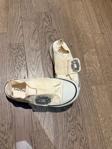 Cream Jeweled Sneakers