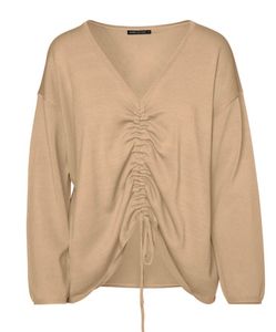 Cozy Ruched V-Neck Sweater