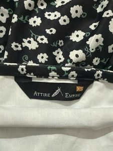 Black &amp; White Floral Print Maxi Dress
