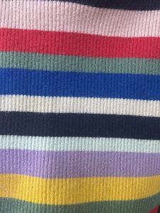 Vibrant Striped Knit Crop Top