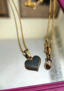 Heart Pendant Necklace Set