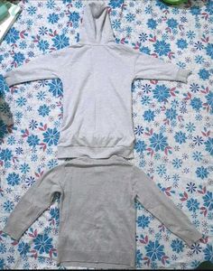 2 Cute Grey Hoodie &amp; Sweater Set
