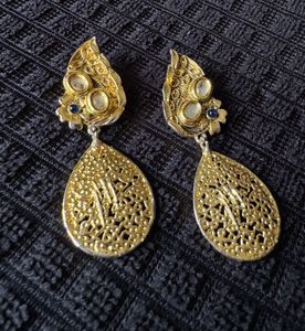 Exquisite Gold Toned Drop Earrings
