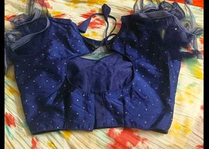 Stunning Blue Embellished Blouse