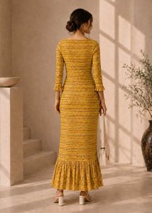 🏷️ Pinterest-Style Mustard Maxi Dress 🎀