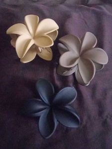 Set of 3 Flower Hair Claw Clips
