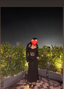 Elegant Black Lace Corset Maxi Dress