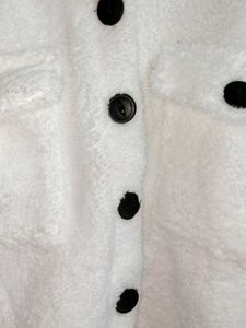 Cozy White Teddy Jacket Cropped