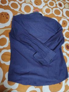 Men's Blue Dotted Long Sleeve Shirt