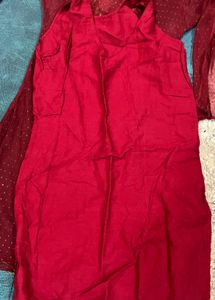Maroon Embellished Kurta