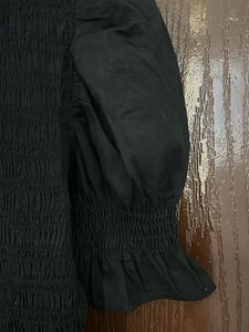 GAP Black Smocked Midi Dress
