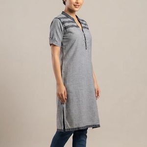 Grey Striped Kurta