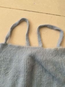Cozy Fuzzy Light Blue Crop Top