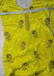 Vibrant Yellow Embroidered Kurta