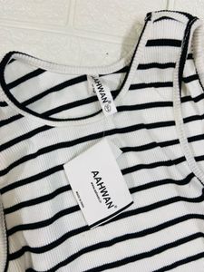 Striped Sleeveless Midi Dress