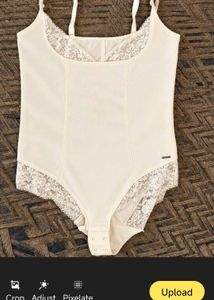 Cream Lace Trim Bodysuit New