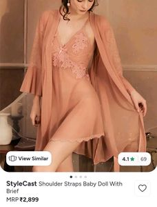 shoulder strap baby doll with brief Lingerie Set