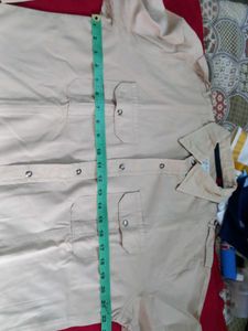 Men's Casual Beige Shirt chest pockets