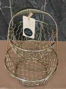 2-Tier Wire Basket Stand