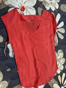 Women's Red Casual Top