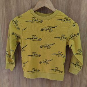 🦖🦕H&amp;M Boys Yellow Dinosaur Print Sweatshirt