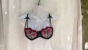 25279. Black Embroidered Sheer Bra