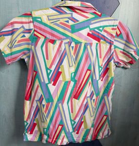 Vibrant Abstract Print Short Sleeve Shirt