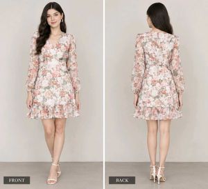 Floral Print V-Neck Mini Dress