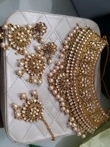 Exquisite Kundan &amp; Pearl Choker Necklace👍