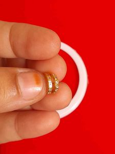 Gold Hoop Earrings with Stones