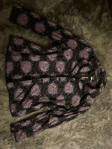 y2k sheer sparkly Button-Up Top
