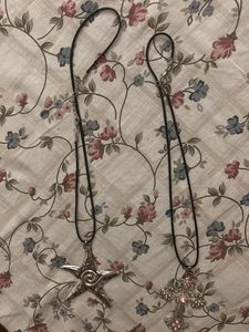 Gothic Pentagram &amp; Crystal Cross Necklaces