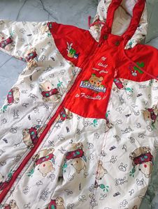 Tim Pouce Cute Bear Print Baby Snowsuit