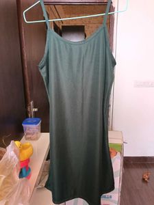Elegant Green Mesh Dress smoked waist