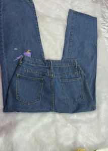 Stylish Wide-Leg Blue Denim Jeans