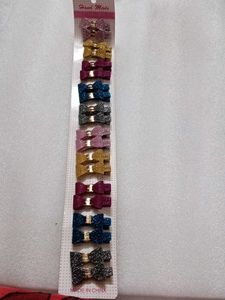 Sparkly Bow Hair Clips Set