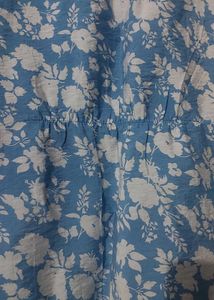 Blue Floral Button-Up Shirt