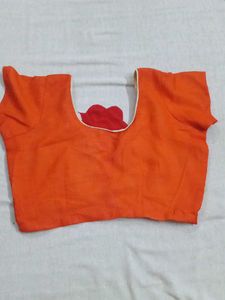 Beautiful Orange Floral Saree