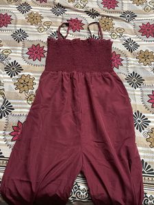 Burgundy Maroon Sleevless Jumpsuit