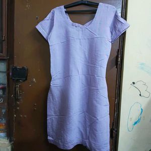 Purple Kurta Set with White Embroidery