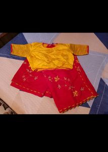 Red Lehenga with Yellow Blouse