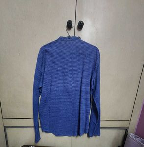 Blue Printed Casual Shirt
